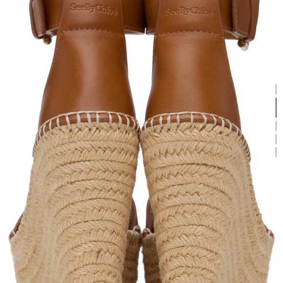 SEE BY CHLOE Tan Glyn Espadrille Sandals - Size 37 - Picture 9 of 9